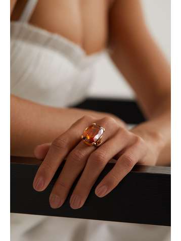 FRED LEIGHTON 1940s 18-karat gold citrine ring