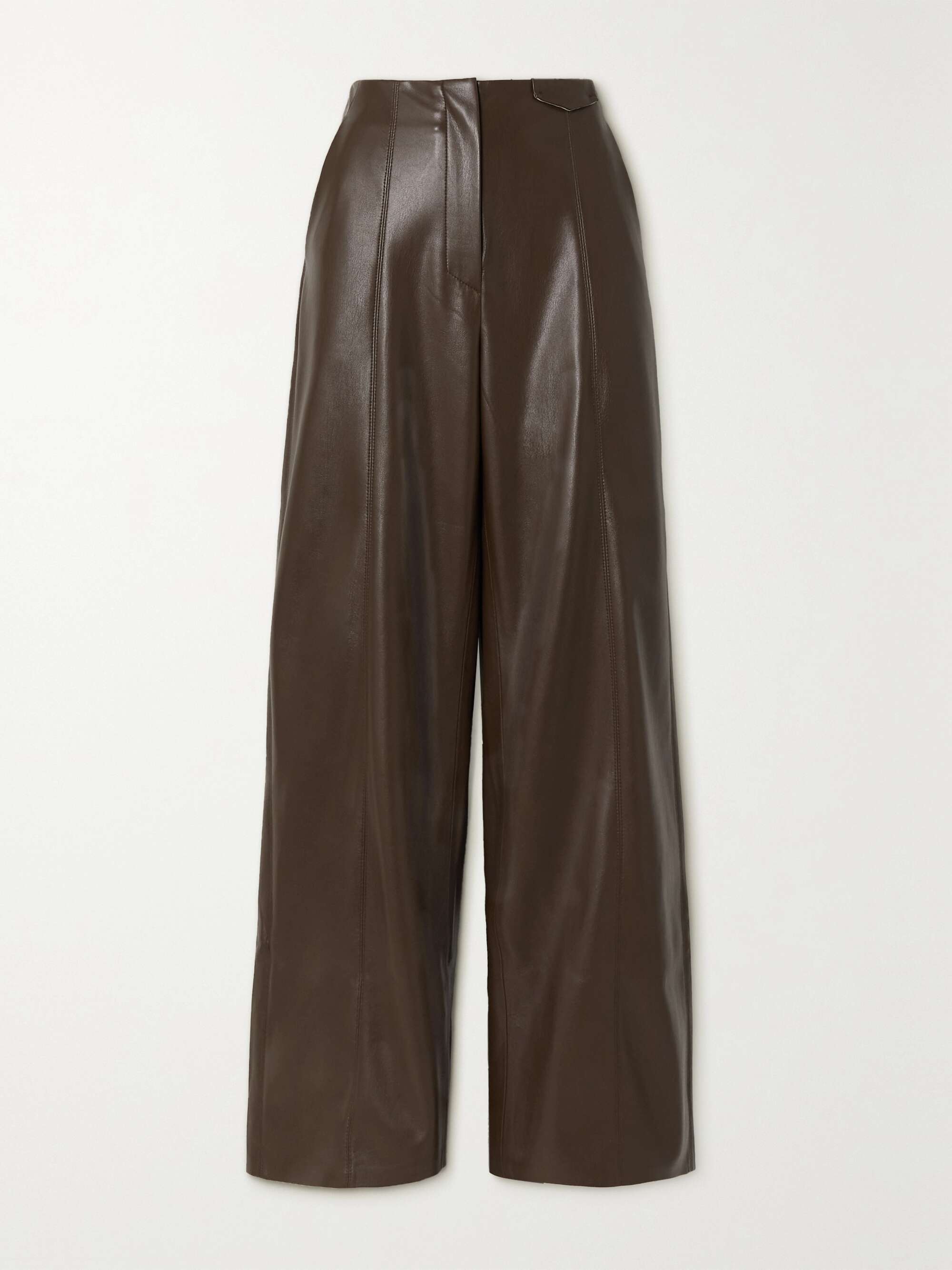 Dark brown Namas vegan leather wide-leg 
