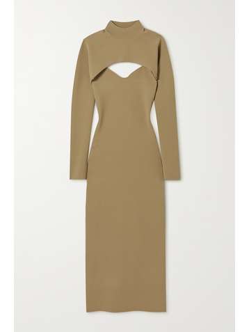 NANUSHKA Robe midi à superposition en mailles stretch Noa