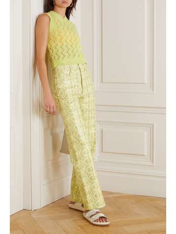 ACNE STUDIOS Cropped pointelle-knit wool tank