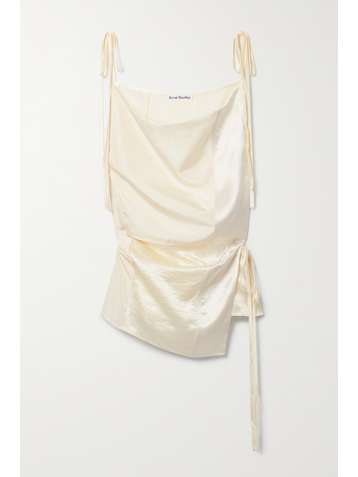 ACNE STUDIOS Hammered-satin and shell wrap top
