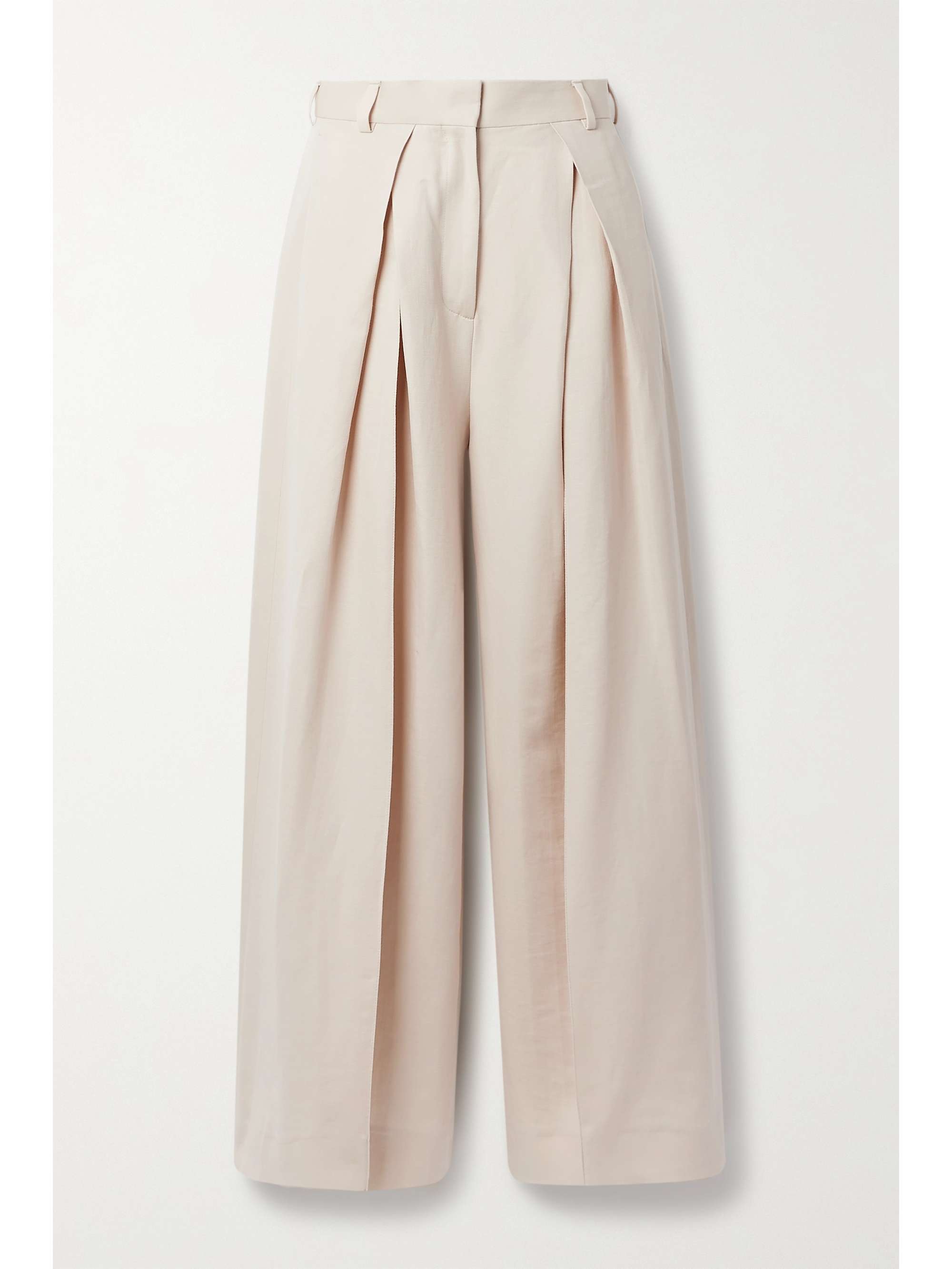 hemp-blend twill wide-leg pants 