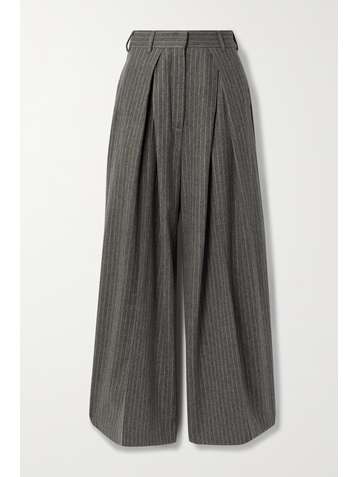 ACNE STUDIOS Pleated striped wool-blend wide-leg pants