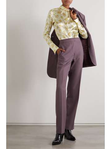ACNE STUDIOS Floral-print hammered-satin shirt