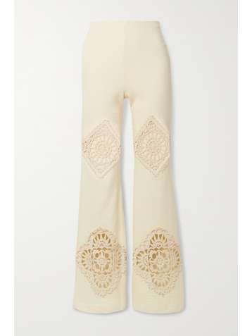 ACNE STUDIOS Pantalon droit en coton mélangé à finitions en crochet