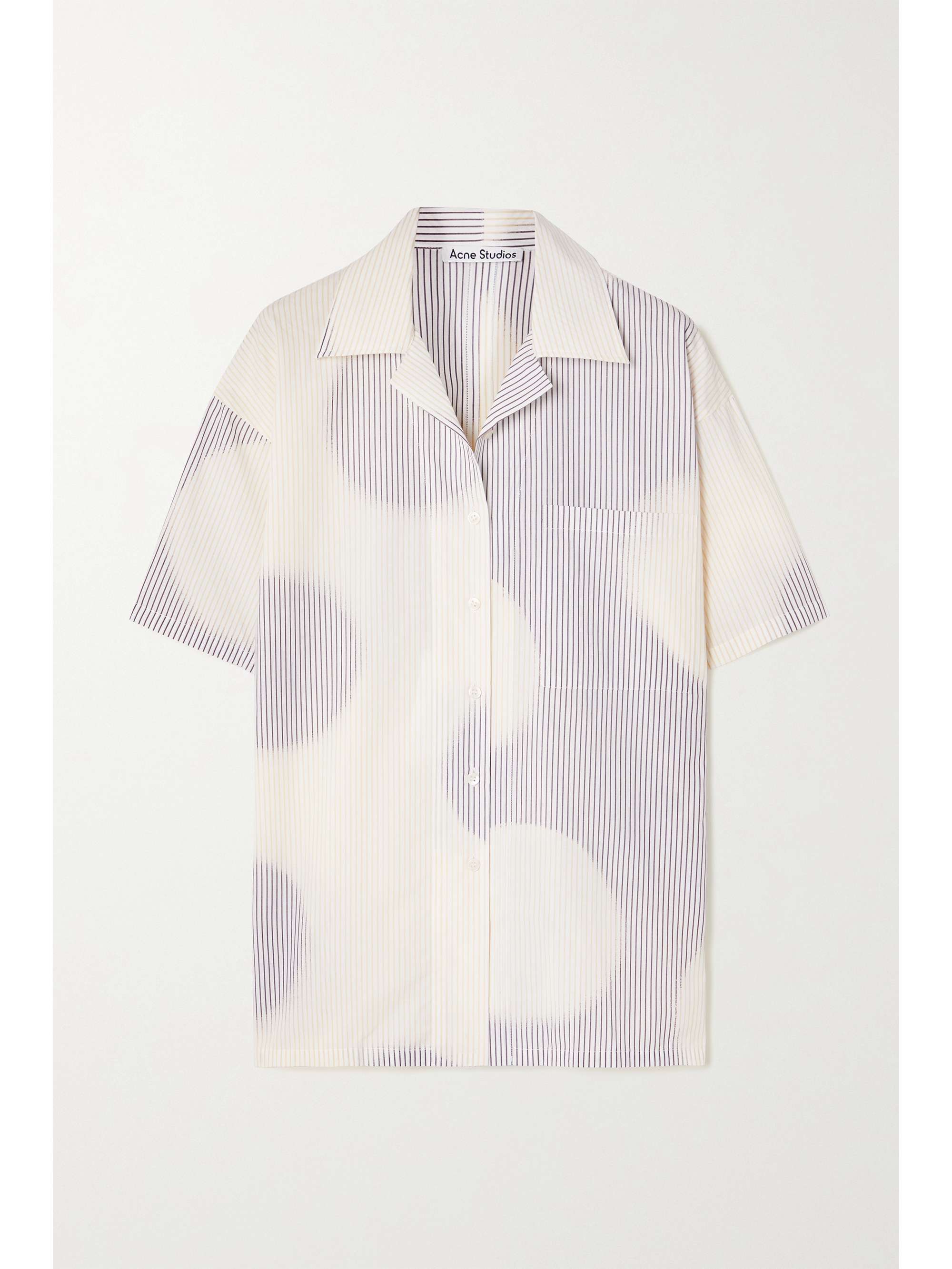 White Printed cotton-poplin shirt 