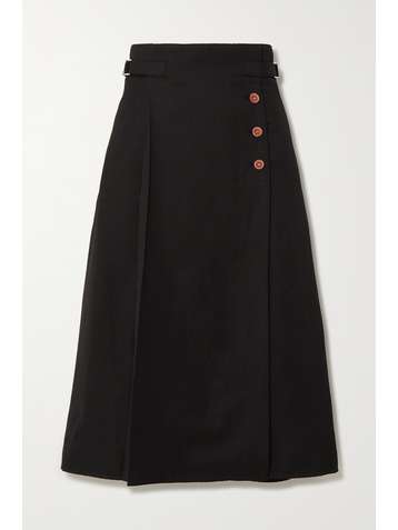 ACNE STUDIOS Wool and hemp-blend twill midi skirt