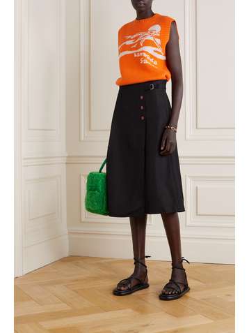 ACNE STUDIOS Wool and hemp-blend twill midi skirt