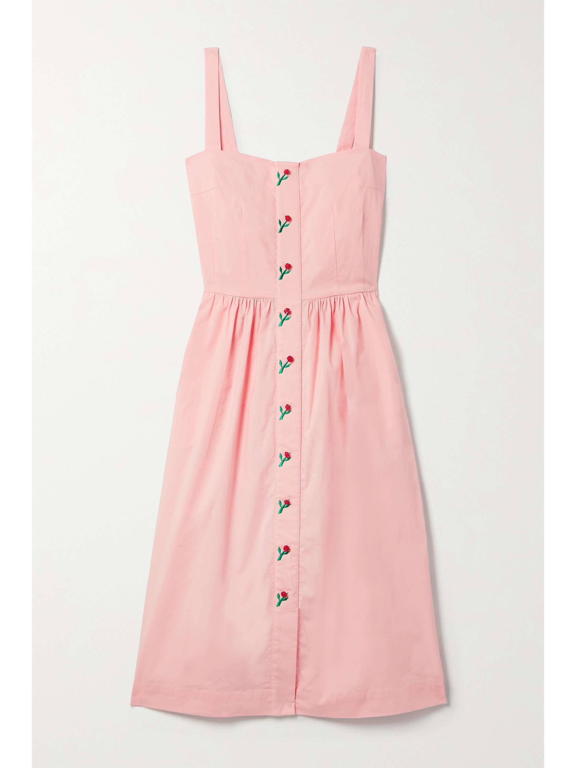 poplin midi dress pink