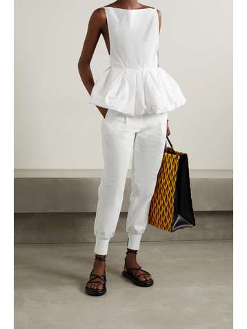 3.1 PHILLIP LIM Pantalon fuselé en tissu technique de coton mélangé à plis