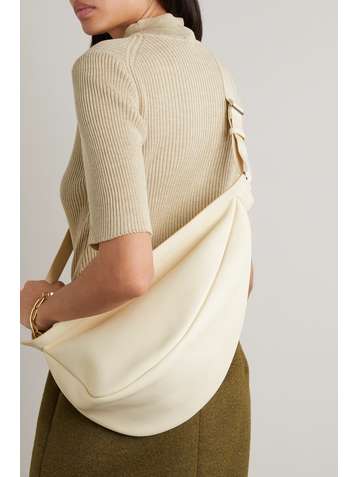 THE ROW Sac porté épaule en cuir texturé Slouchy Banana Large