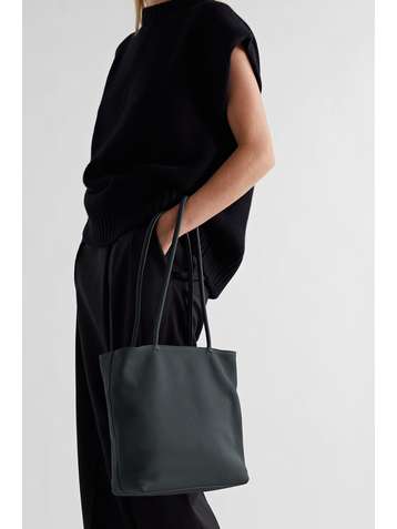 THE ROW Sac porté épaule en cuir texturé Medium
