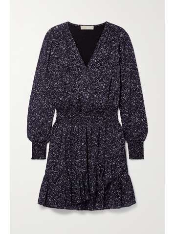 MICHAEL MICHAEL KORS Julia wrap-effect floral-print cotton mini dress