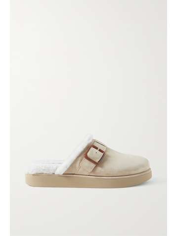 VINCE Griff shearling-lined suede mules