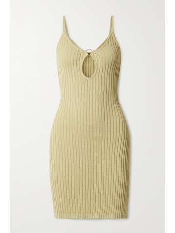 CULT GAIA Emily cutout ribbed-knit mini dress