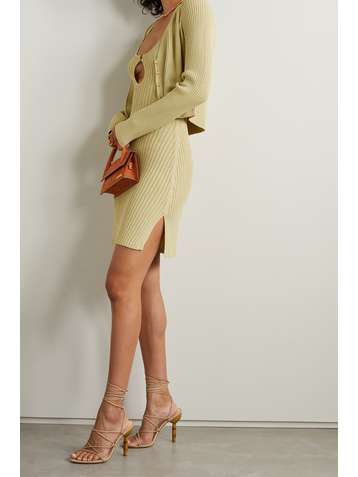 CULT GAIA Emily cutout ribbed-knit mini dress