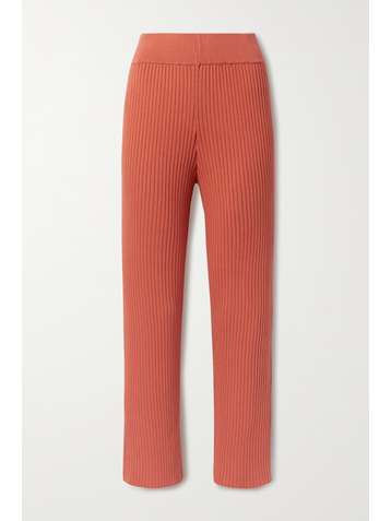 CULT GAIA Jada ribbed cotton-blend wide-leg pants