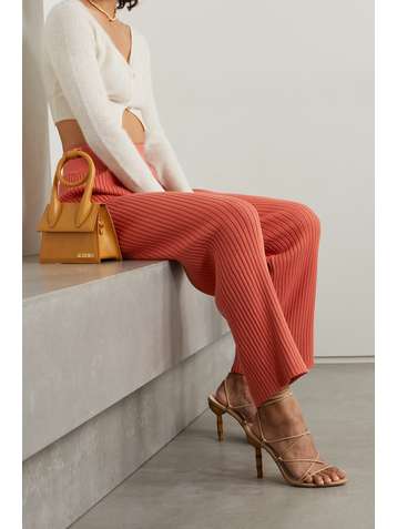 CULT GAIA Jada ribbed cotton-blend wide-leg pants