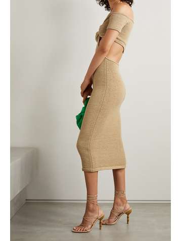 CULT GAIA Alicia cutout cotton-blend midi dress