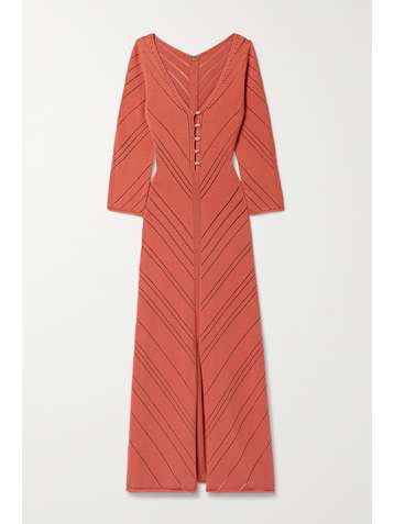 CULT GAIA Jhene pointelle knit cotton-blend midi dress