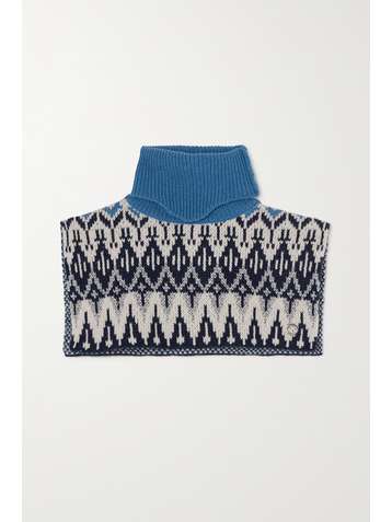 PACO RABANNE Metallic Fair Isle wool bib