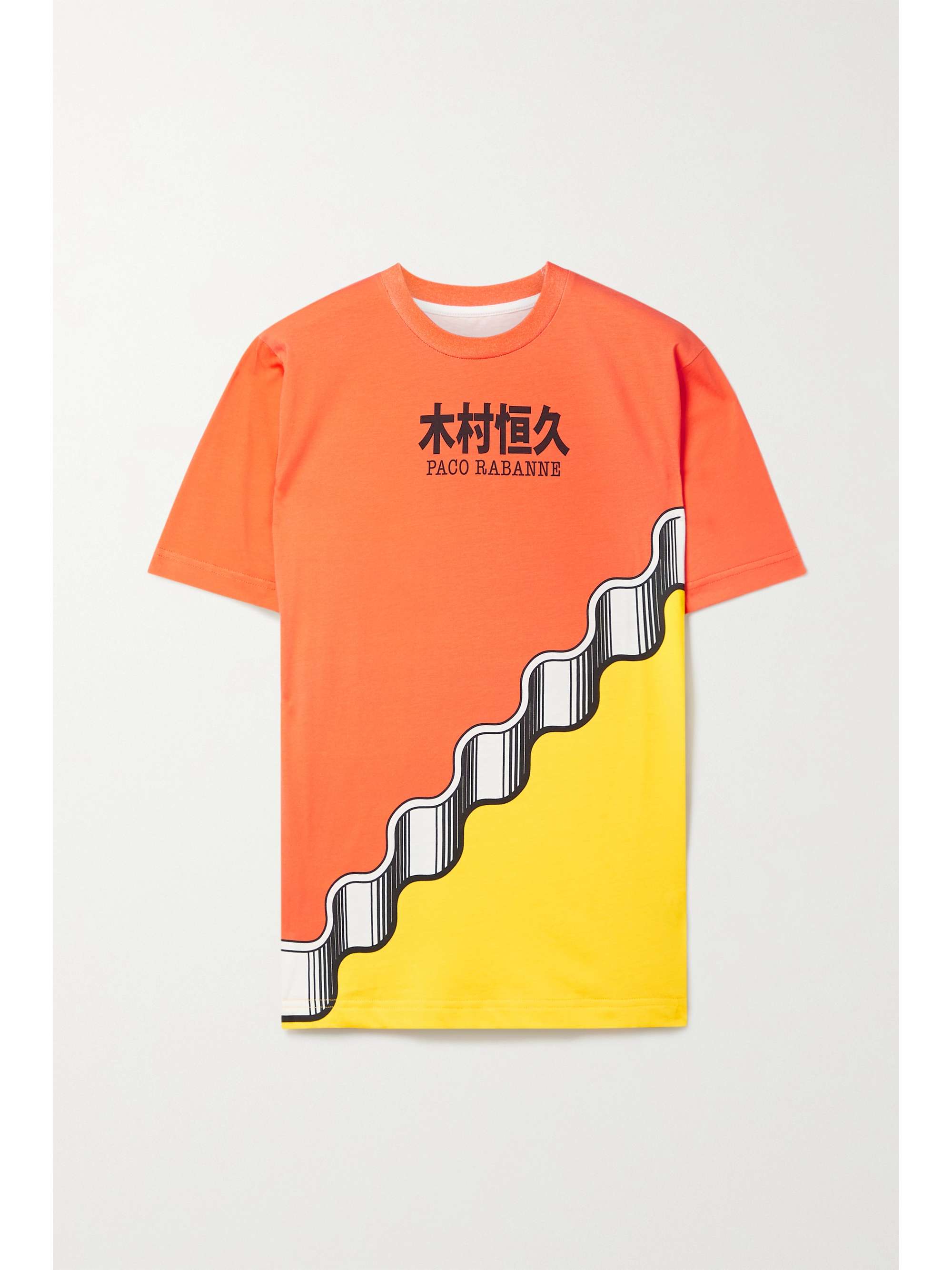 Orange Printed organic cotton-jersey T 
