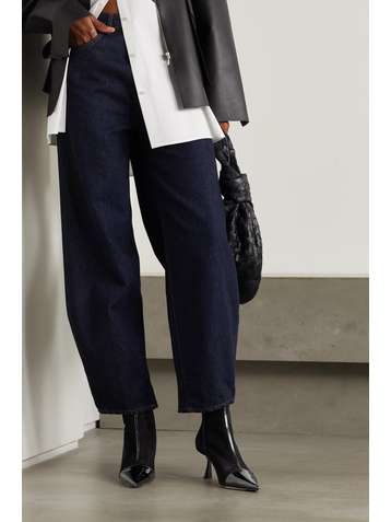 JIMMY CHOO Kix 65 patent leather-trimmed suede ankle boots