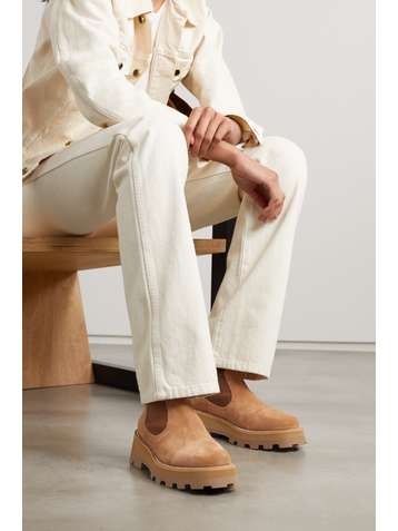 JIMMY CHOO Bottines chelsea en daim à cristaux Clayton 40