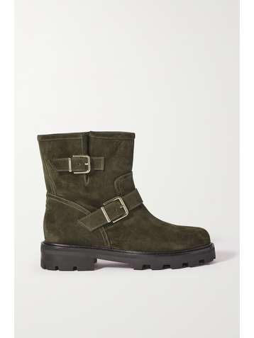 JIMMY CHOO Youth II buckled suede ankle boots