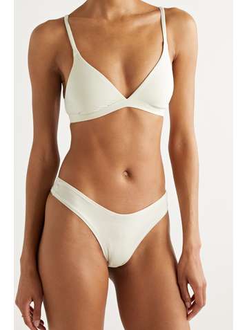 SKIMS Cotton Collection 2.0 cotton-blend jersey bralette - Bone
