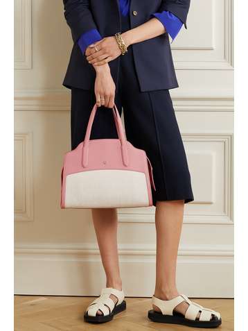 LORO PIANA Sesia large textured-leather and canvas tote