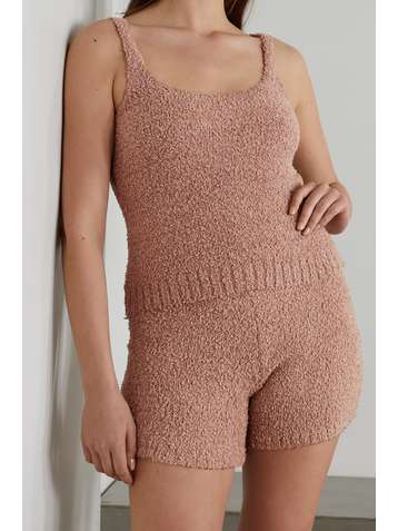 SKIMS Cozy Knit bouclé tank - Rose Clay