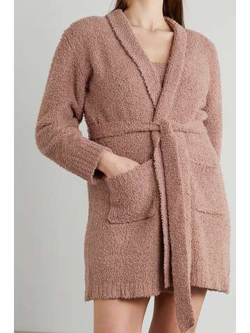 SKIMS Cozy Knit Robe – Rose Clay – Morgenmantel aus Bouclé