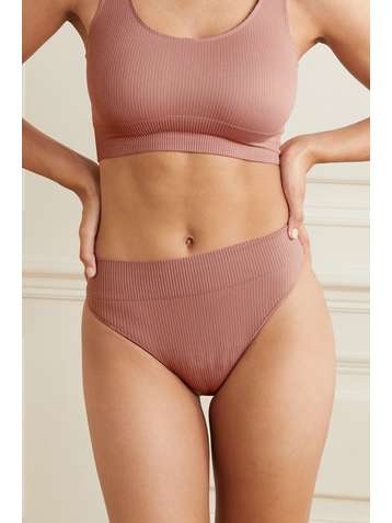 SKIMS Stretch Rib thong - Rose Clay
