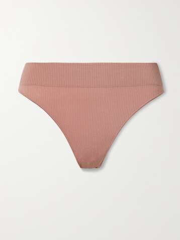 SKIMS Stretch Rib thong - Rose Clay