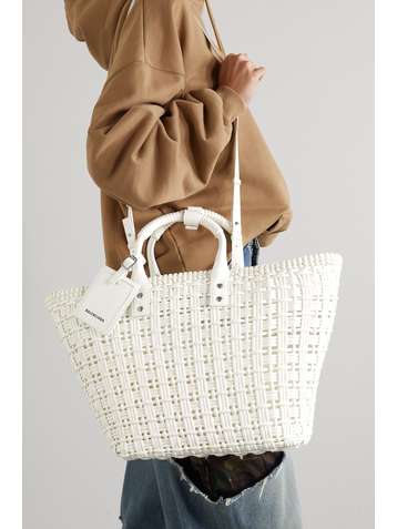 BALENCIAGA Bistro small woven leather tote