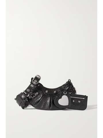 BALENCIAGA Cagole XS studded textured-leather shoulder bag