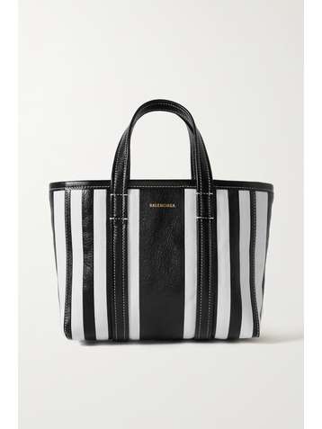 BALENCIAGA Barbes East-West small striped leather tote