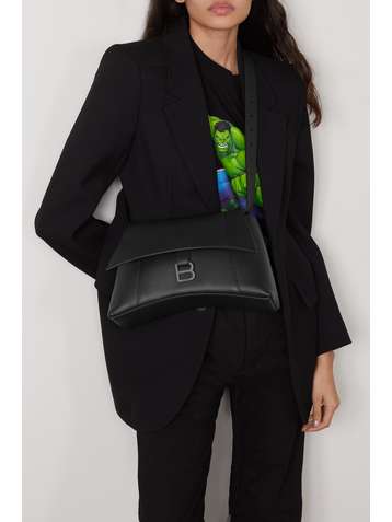 BALENCIAGA Hourglass mittelgroße Schultertasche aus Leder