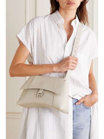 BALENCIAGA Hourglass kleine Schultertasche aus Leder