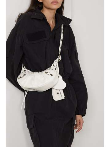 BALENCIAGA Cagole XS Schultertasche aus strukturiertem Leder mit Nieten