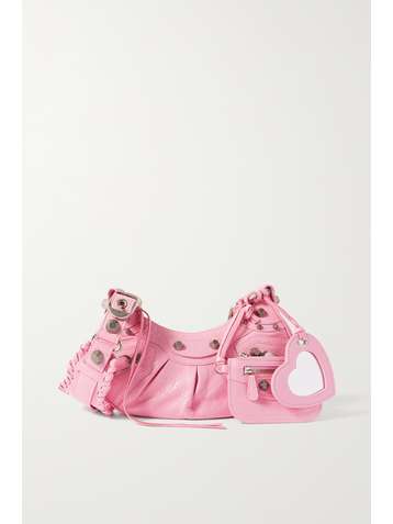 BALENCIAGA Cagole XS studded textured-leather shoulder bag