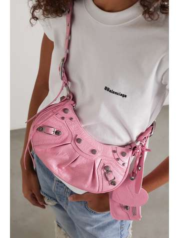BALENCIAGA Cagole XS studded textured-leather shoulder bag