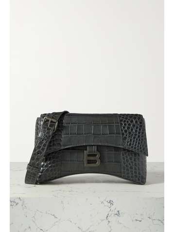 BALENCIAGA Hourglass XS Tote aus Leder mit Krokodileffekt