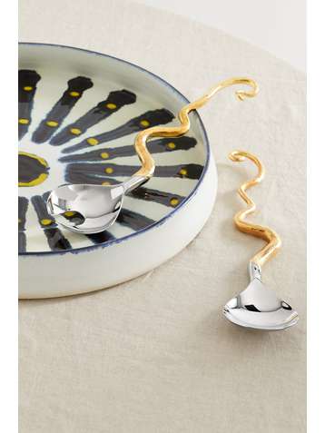 L'OBJET + Haas Brothers Twisted Horn gold-plated stainless steel serving set