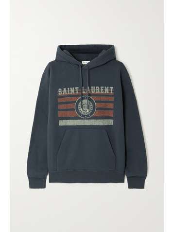SAINT LAURENT Hoodie aus Baumwoll-Jersey mit Print