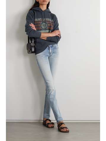 SAINT LAURENT Hoodie aus Baumwoll-Jersey mit Print