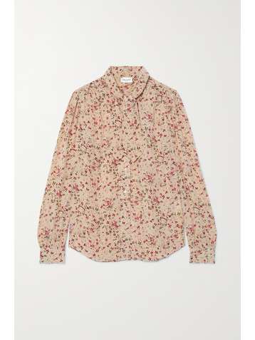SAINT LAURENT Schluppenbluse aus Seide mit Blumenprint