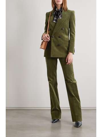 SAINT LAURENT Double-breasted cotton-corduroy blazer
