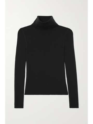 SAINT LAURENT Gerippter Rollkragenpullover aus einer Mischung aus Wolle, Kaschmir und Seide
